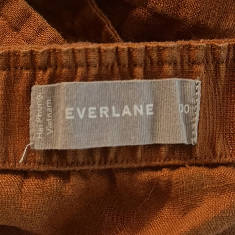 Everlane Burnt Orange The‎ Linen Jumpsuit Size 00